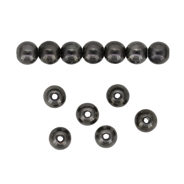 METAL PLATED PLASTIC / CCB BEADS - BALL - 6mm OXIDIZED - PACKAGE 500g Hole-1.5mm (4270pcs.)