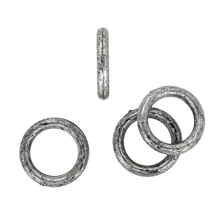 METAL PLATED PLASTIC / CCB BEADS - RING - 22x4mm NICKEL (DARK) - 50g Hole-15.0mm (86pcs.)