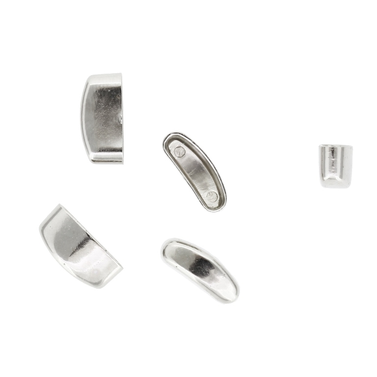 METAL PLATED PLASTIC / CCB BEADS - CAP FLAT WITHOUT HOLE - 14x6.5x5mm NICKEL - PACKAGE 250g WITHOUT Hole - 1645pcs.)