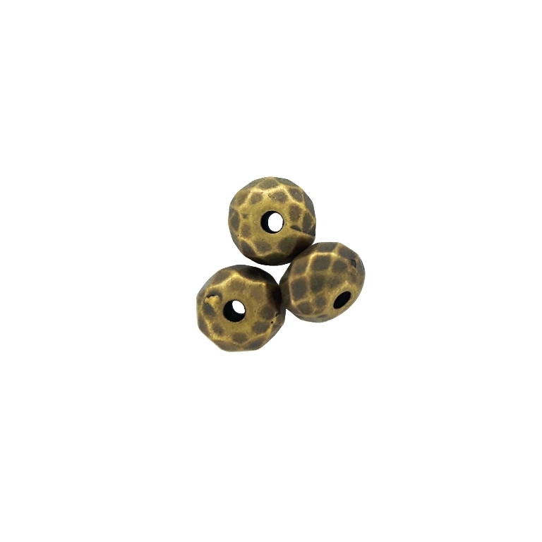 METAL PLATED PLASTIC / CCB BEADS - WASHER FACETED - 4x6mm ANTIQUE BRONZE - PACKAGE 500g Hole-1.5mm (7230pcs.)