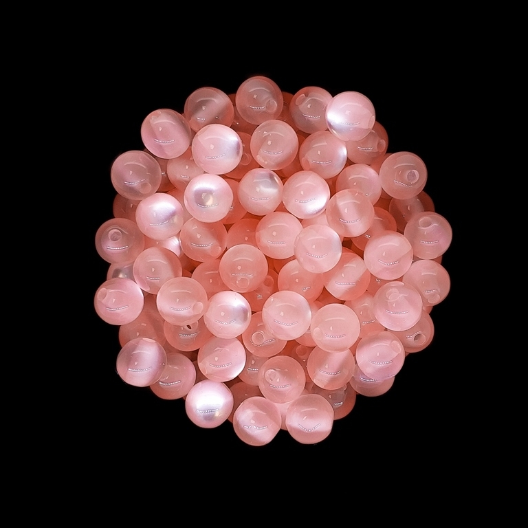 RESIN PLASTIC BEADS - CAT'S EYE - BALL - 8mm PEACH - 50pcs. Hole-1.5mm