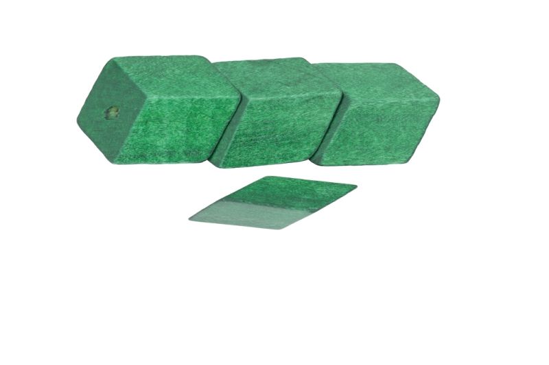 WOODEN BEADS - IRREGULAR FORM 01 - 20х17х17mm GREEN GRASSY - 100pcs. Hole:3.0mm