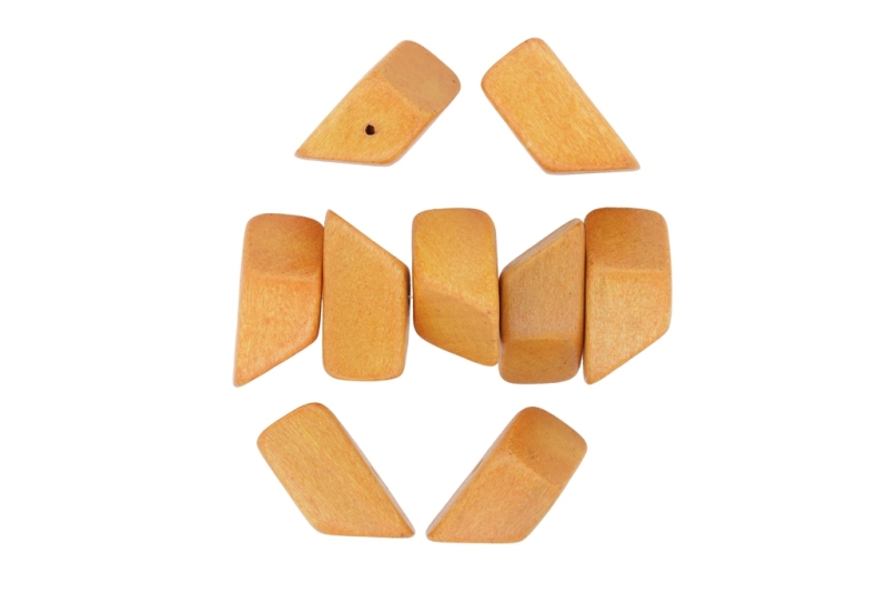 WOODEN BEADS - IRREGULAR FORM 02 - 13х13х23mm ORANGE - 100pcs. Hole:2.0mm