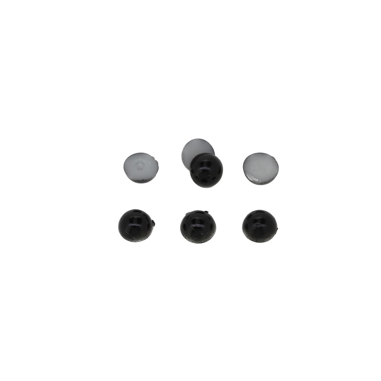 ADHESIVE BEADS - PLASTIC PEARLS - HEMISPHERE - 6x3mm BLACK 24 - PACKAGE 250g (4250pcs.)