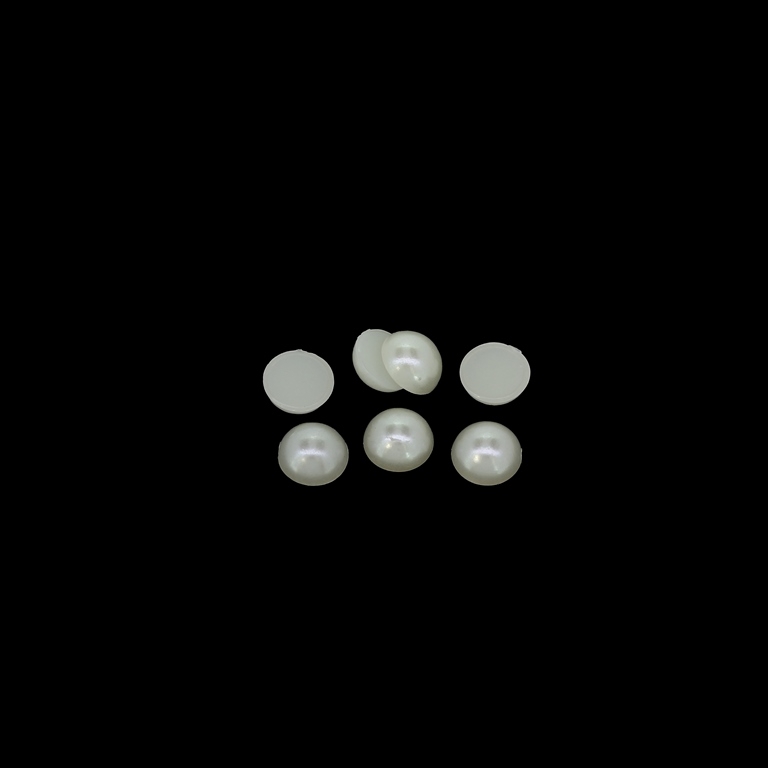 ADHESIVE BEADS - PLASTIC PEARLS - HEMISPHERE - 6x2.5mm ECRU 12 - PACKAGE 250g (5000pcs.)