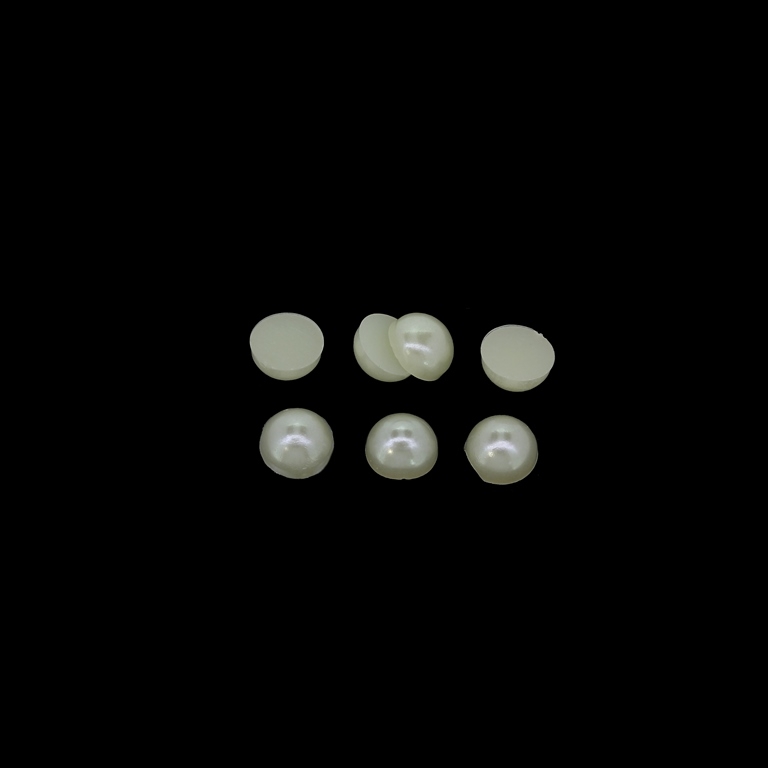 ADHESIVE BEADS - PLASTIC PEARLS - HEMISPHERE - 6x3mm ECRU 13 - PACKAGE 250g (5000pcs.)