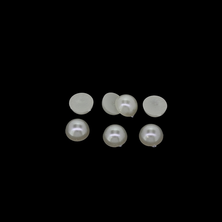 ADHESIVE BEADS - PLASTIC PEARLS - HEMISPHERE - 7x3mm WHITE 06 - 20g (208 pcs.)