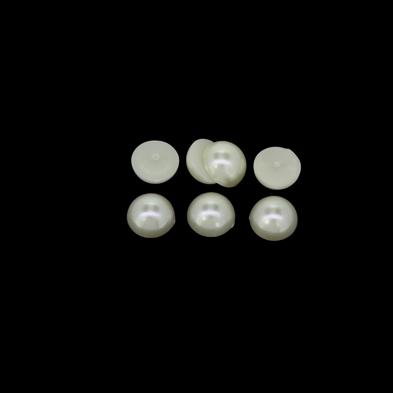 ADHESIVE BEADS - PLASTIC PEARLS - HEMISPHERE - 8x4mm ECRU 17 - 20g (150 pcs.)