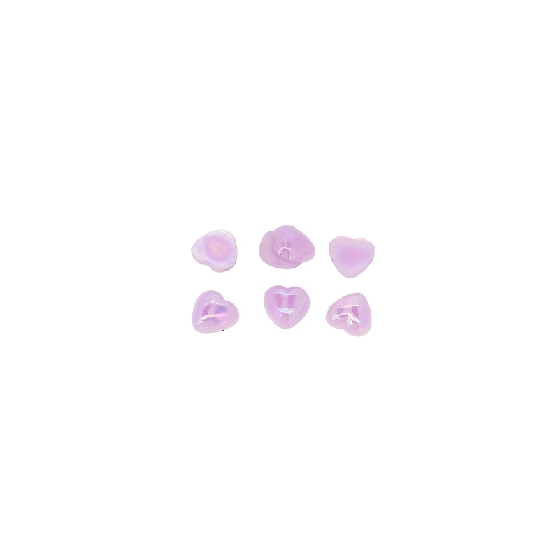 ADHESIVE BEADS - PLASTIC PEARLS - HEART - 6x6x2mm PURPLE AB 36 - PACKAGE 250g (7250pcs.)