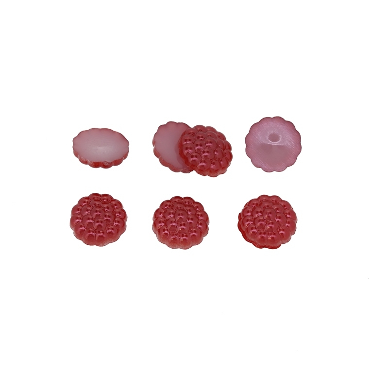 ADHESIVE BEADS - PLASTIC PEARLS - RASPBERRY - 10x3.5mm RED 57 - PACKAGE 250g (1400pcs.)