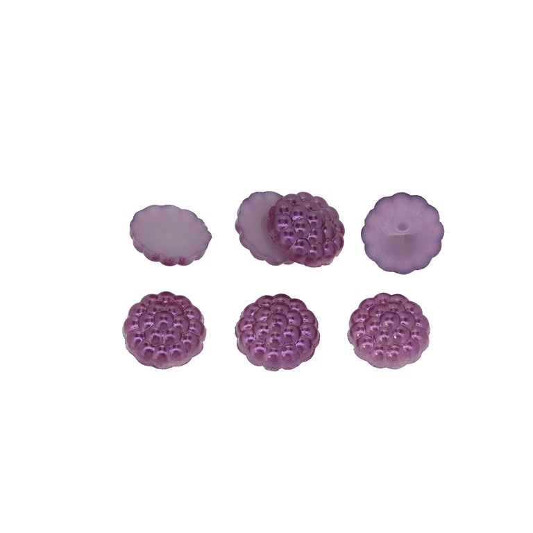 ADHESIVE BEADS - PLASTIC PEARLS - RASPBERRY - 10x3.5mm PURPLE 49 - 20g (112 pcs.)