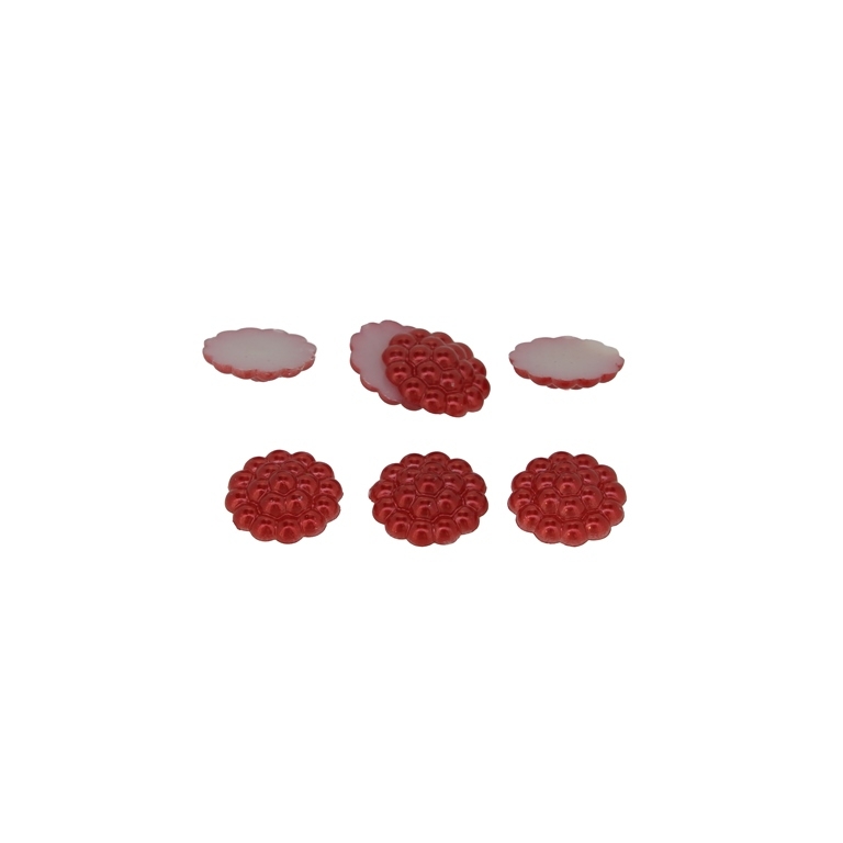 ADHESIVE BEADS - PLASTIC PEARLS - RASPBERRY - 13x4mm RED 57 - PACKAGE 250g (780pcs.)