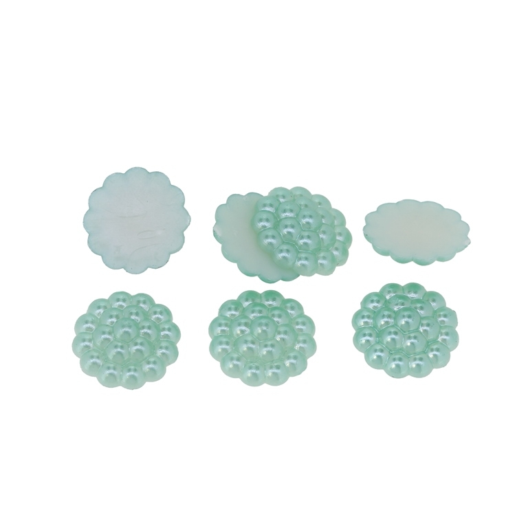 ADHESIVE BEADS - PLASTIC PEARLS - RASPBERRY - 13x4mm MINT 35 - 20g (62 pcs.)