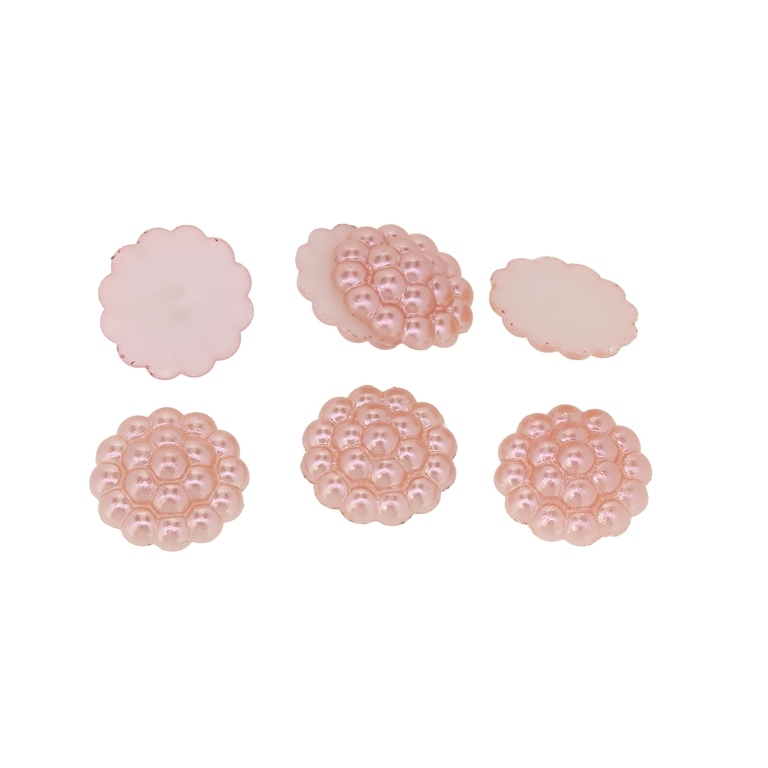 ADHESIVE BEADS - PLASTIC PEARLS - RASPBERRY - 13x4mm ROSE DUST 53 - 20g (62 pcs.)