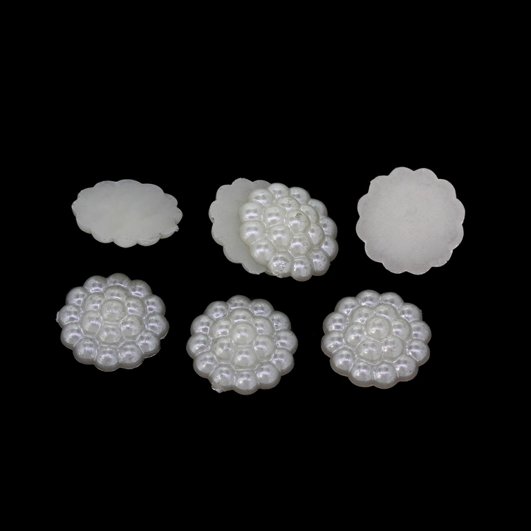 ADHESIVE BEADS - PLASTIC PEARLS - RASPBERRY - 13x4mm GRAY (LIGHT) 58 - PACKAGE 250g (780pcs.)