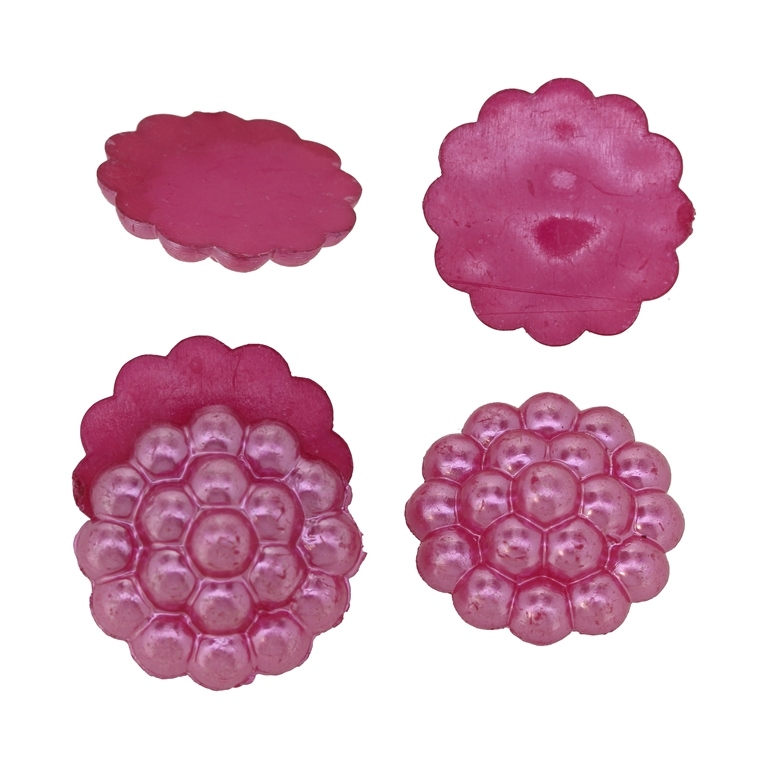 ADHESIVE BEADS - PLASTIC PEARLS - RASPBERRY - 23x7mm CYCLAMEN 32 - 20g (15 pcs.)