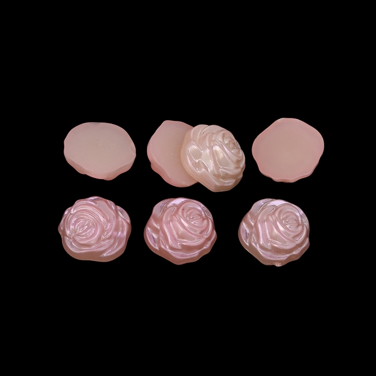 ADHESIVE BEADS - PLASTIC PEARLS - ROSE 01 - 12x5mm PINK 22 - PACKAGE 250g (650pcs.)