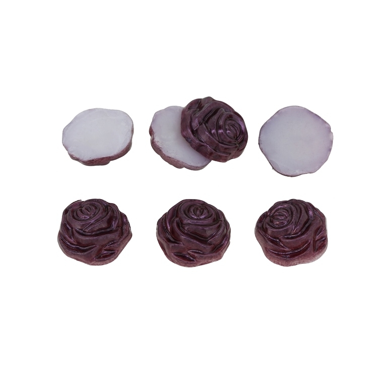 ADHESIVE BEADS - PLASTIC PEARLS - ROSE 01 - 12x5mm PURPLE 50 - PACKAGE 250g (650pcs.)