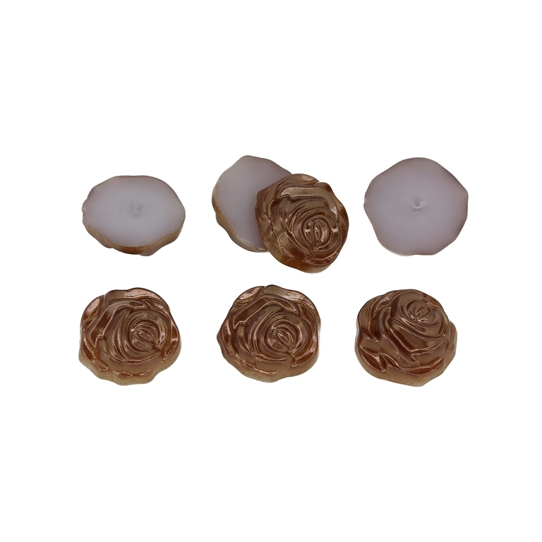 ADHESIVE BEADS - PLASTIC PEARLS - ROSE 01 - 12x5mm BROWN 54 - PACKAGE 250g (650pcs.)