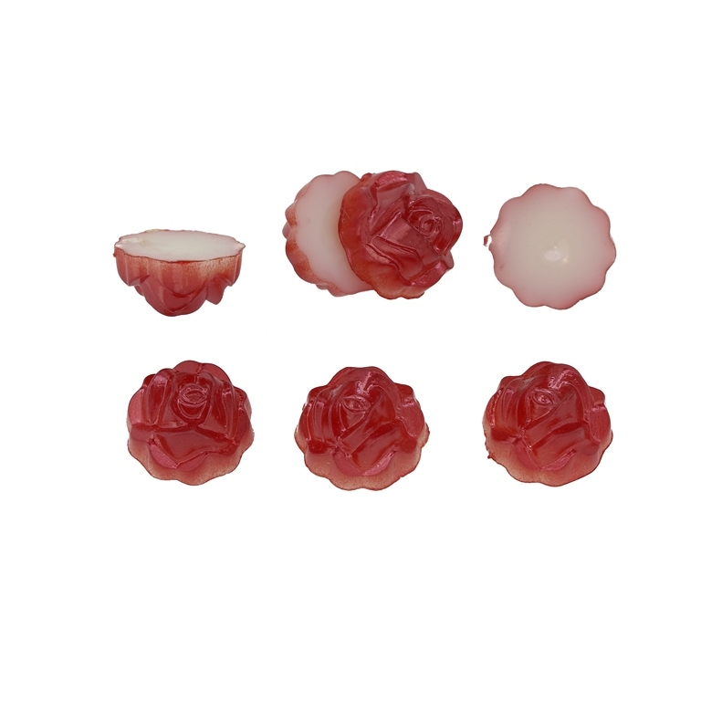 ADHESIVE BEADS - PLASTIC PEARLS - ROSE 02 - 12x6mm RED (LIGHT) 60 - PACKAGE 250g (630pcs.)