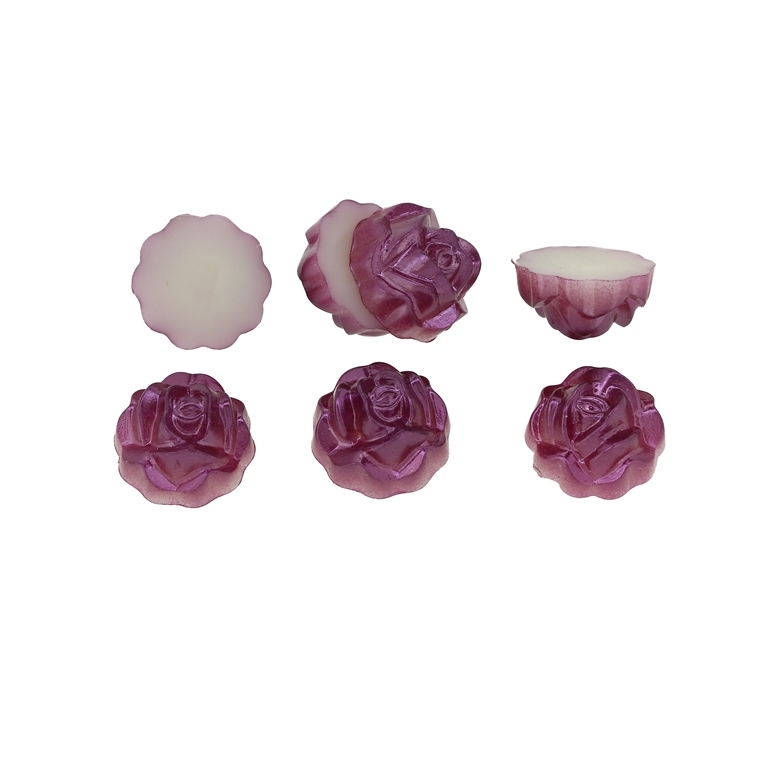 ADHESIVE BEADS - PLASTIC PEARLS - ROSE 02 - 12x6mm PURPLE 49 - PACKAGE 250g (630pcs.)