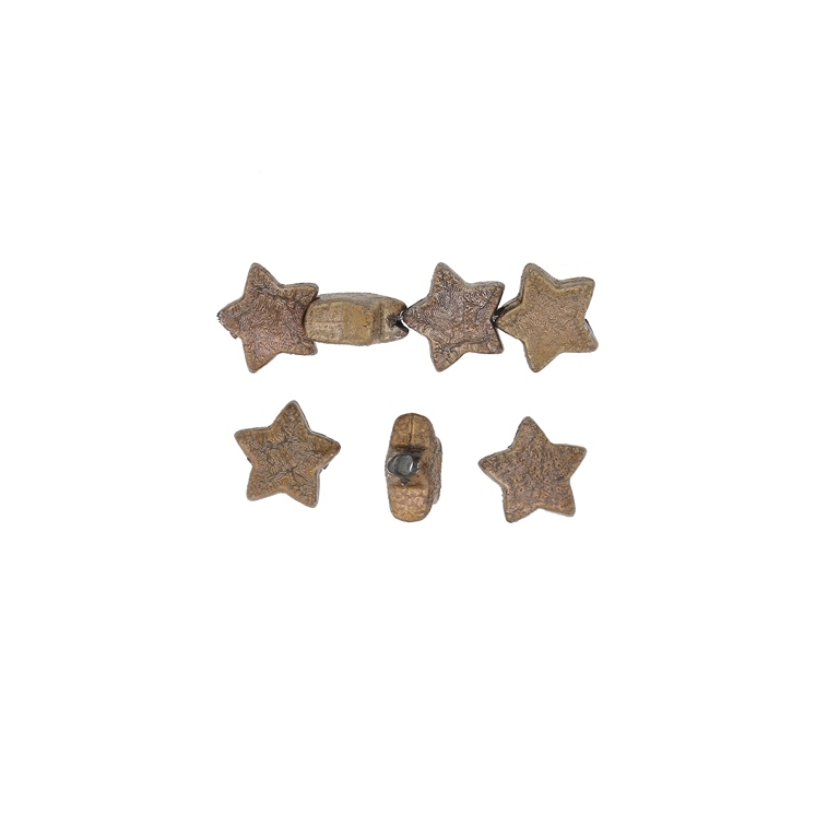 PLASTIC BEADS WITH COATING - STARDUST - STAR 01 - 10х5mm BROWN (LIGHT) - 500g Hole-2.0mm (1750 pcs.)