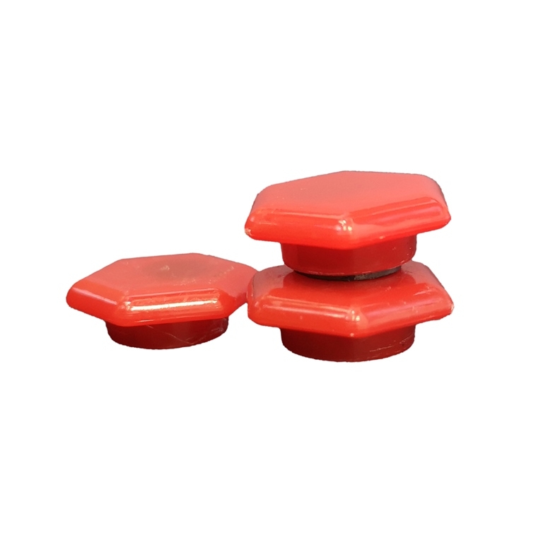 OFFICE ACCESSORIES - MAGNET WITH PLASTIC COATING - HEXAGON - 20x6mm RED - 10pcs.