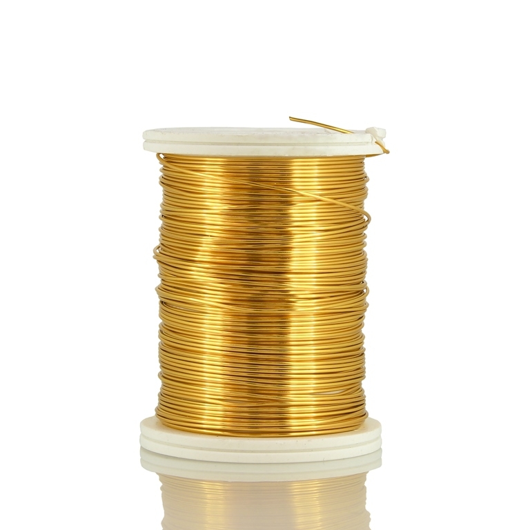 METAL ELEMENTS - COPPER WIRE WITH LACQUER COATING - 0.6mm GOLD 21 - 1pc. (13m) 