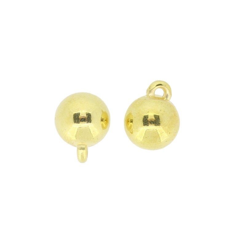 METAL PLATED PLASTIC / CCB PENDANTS - BALL - 14mm GOLD - PACKAGE 500g Hole-2.5mm (300pcs.)