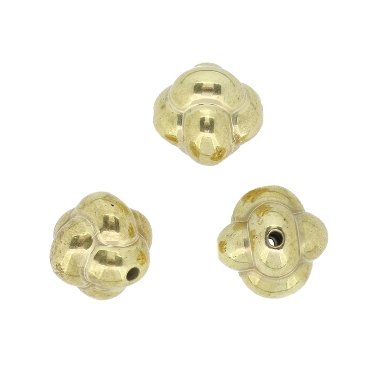 METAL PLATED PLASTIC / CCB BEADS - KNOT - 17x17mm GOLD - PACKAGE 500g Hole-2.5mm (235pcs.)