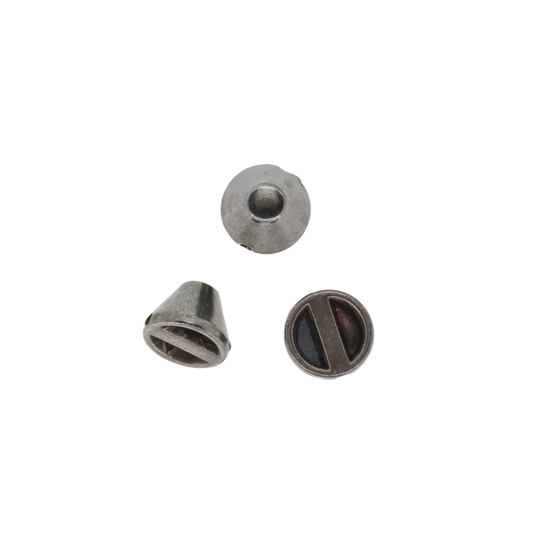 METAL PLATED PLASTIC / CCB BEADS - HALF CONE - 10x7.5mm OXIDIZED - PACKAGE 500g Hole-1.5mm (1500pcs.)