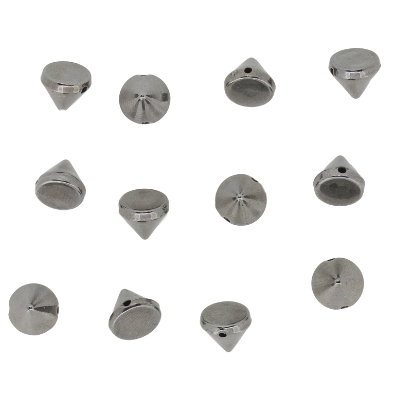 METAL PLATED PLASTIC / CCB BEADS - CONE - 8x7mm OXIDIZED - PACKAGE 500g Hole-1.2mm (2650pcs.)