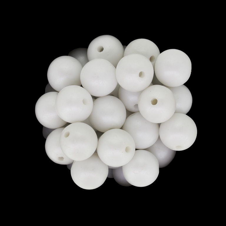 ACRYLIC IMITATION PLASTIC PEARLS MATTED - BALL - 12mm WHITE PEARL - 50g Hole-2.2mm (59pcs.)