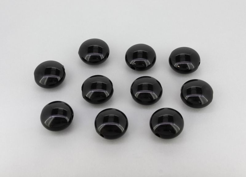 ПЛЪТНИ ПЛАСТМАСОВИ МЪНИСТА - БОНИБОН - 17х10мм ЧЕРНО ВА01 - ПАКЕТ 500 гр. Отвор-3.0мм (275 бр.)