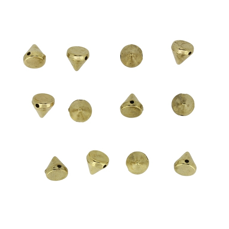 METAL PLATED PLASTIC / CCB BEADS - CONE - 6x6mm GOLD - PACKAGE 500g Hole-1.0mm (4900pcs.)