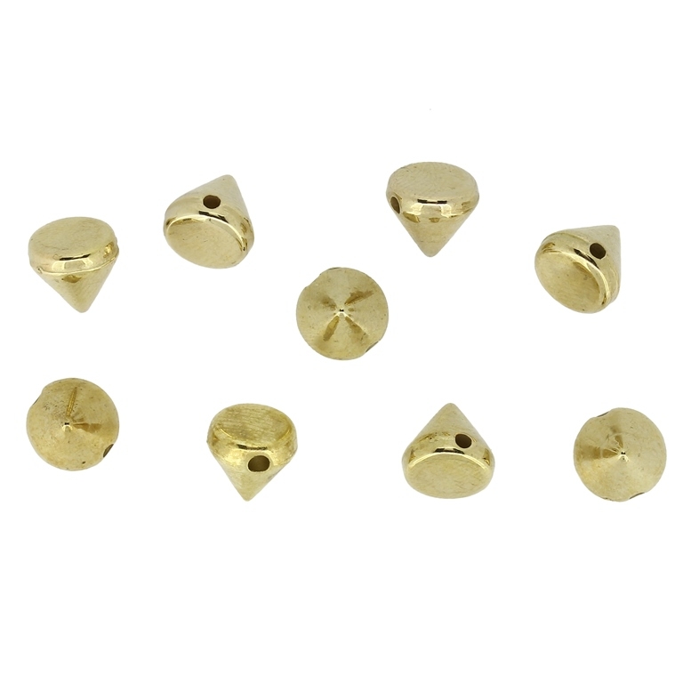 METAL PLATED PLASTIC / CCB BEADS - CONE - 8x8mm GOLD - PACKAGE 500g Hole-1.6mm (2150pcs.)