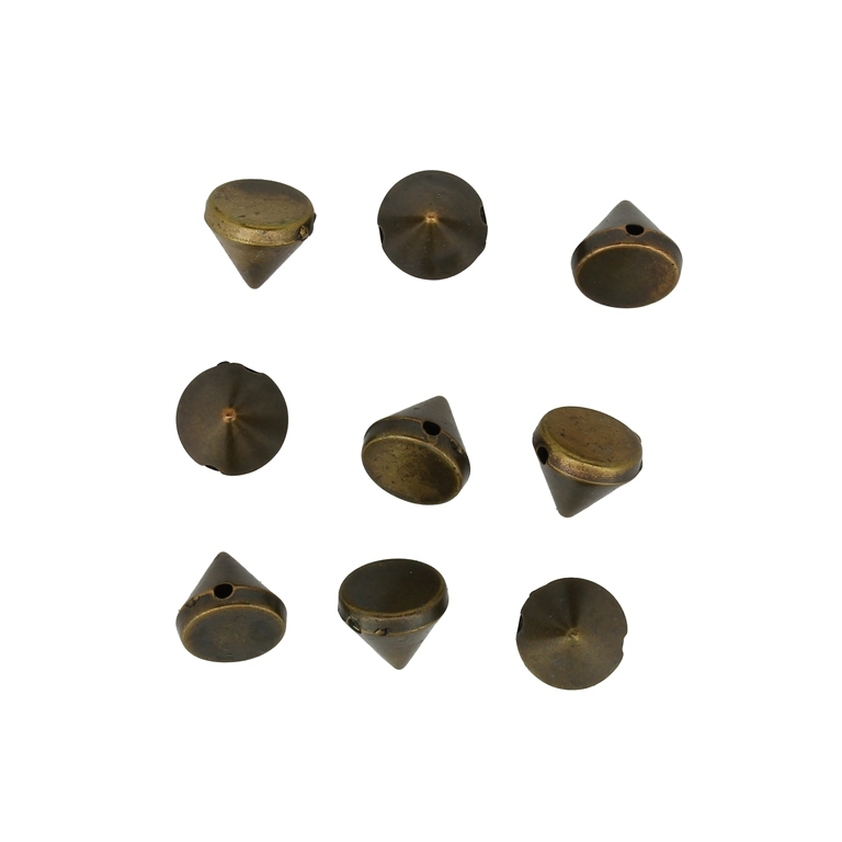 METAL PLATED PLASTIC / CCB BEADS - CONE - 8x7mm ANTIQUE BRONZE (DARK) - PACKAGE 500g Hole-1.2mm (2700pcs.)