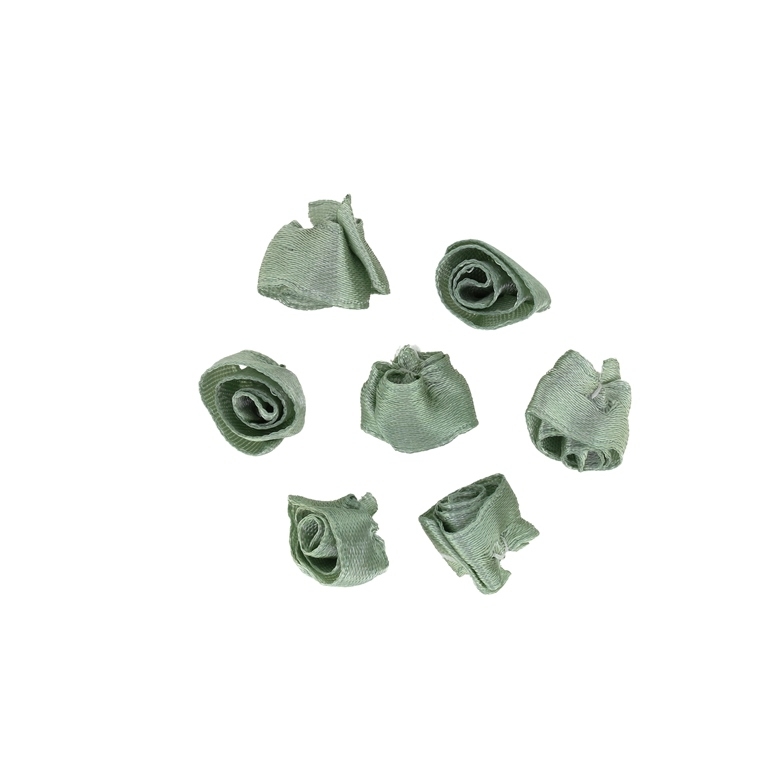 TEXTILE BEADS - SATIN - ROSE 02 - 14mm GREEN PASTEL - PACKAGE 500pcs.