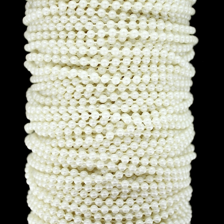 PLASTIC BEADED GARLAND - 4mm IVORY - 140meters