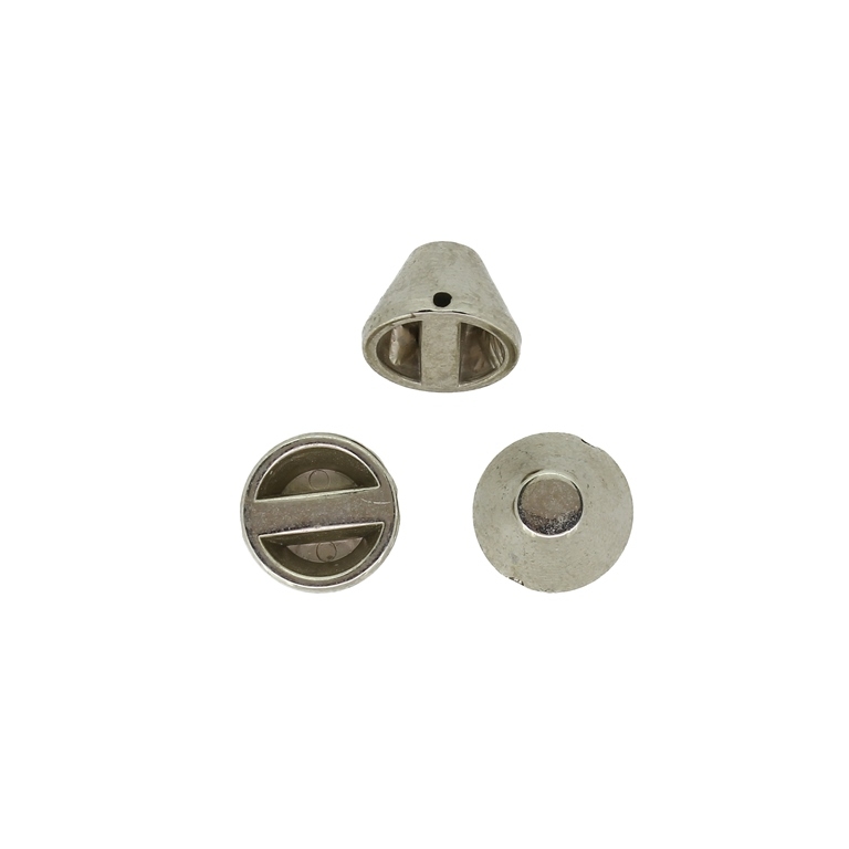 METAL PLATED PLASTIC / CCB BEADS - HALF CONE - 11x8mm NICKEL - PACKAGE 500g Hole-1.2mm (1100pcs.)