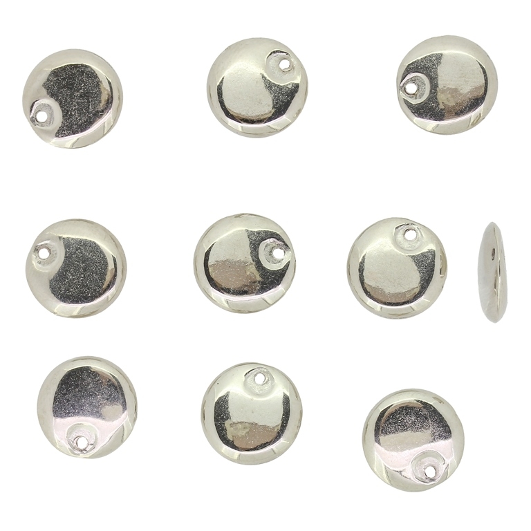 METAL PLATED PLASTIC / CCB PENDANTS - CIRCLE 01 - 11.5x3mm NICKEL - PACKAGE 500g Hole-1.5mm (2010pcs.)