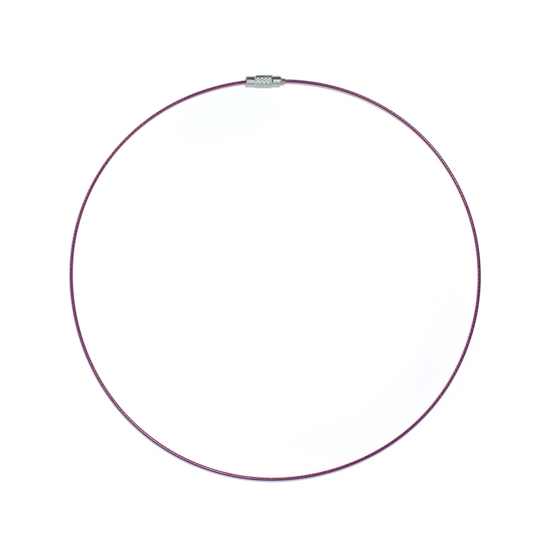 STRING WITH CLASP - STEEL CORD 1mm - NECKLACE - 145mm VIOLET (DARK) - 1pc.