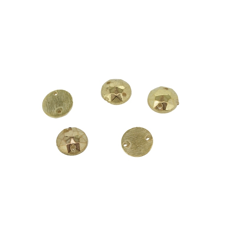 FOR SEWING - METALLIZED CCB - HEMISPHERE FACETED - 8x2.5mm GOLD COLOR - 20g (227pcs.) Hole-1.0mm