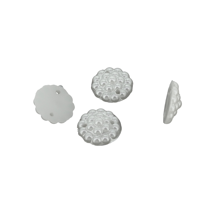 BEADS FOR SEWING - PLASTIC BEADS - RASPBERRY - 13x4mm WHITE 08 - 20g (66pcs.) Hole-1.0mm 