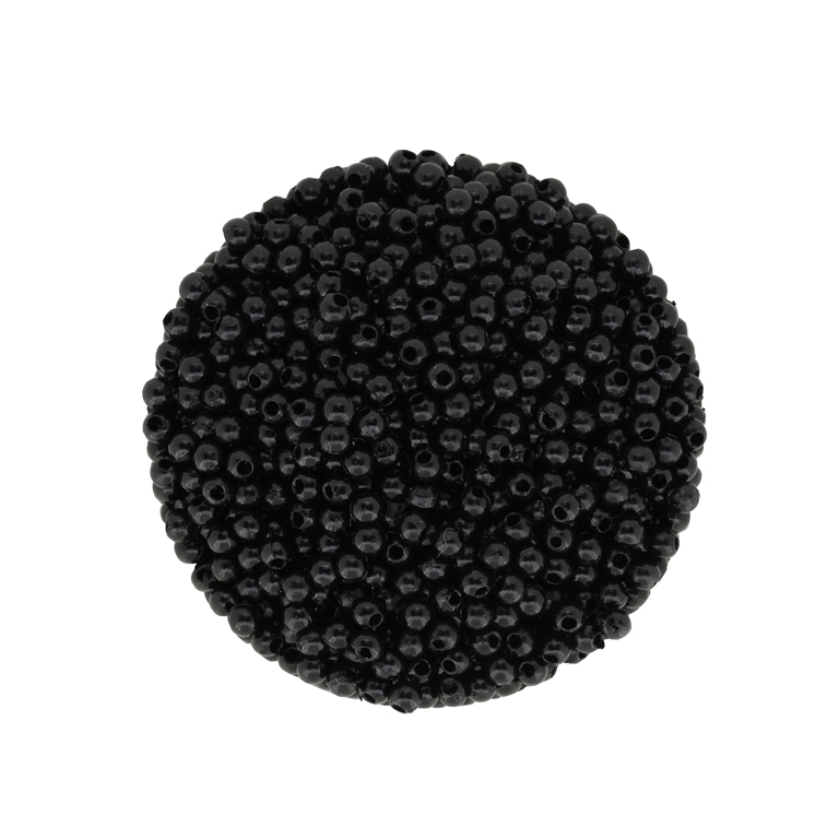 ACRYLIC IMITATION PLASTIC PEARLS - BALL - 3mm BLACK 21 - 50g Hole-1.2mm (4550pcs.)