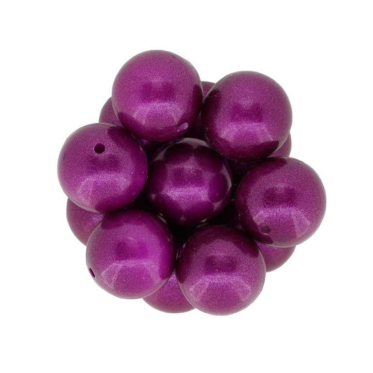 ACRYLIC IMITATION PLASTIC PEARLS - BALL - 18mm CYCLAMEN (DARK) - PACKAGE 500g Hole-2.2mm (170pcs.)