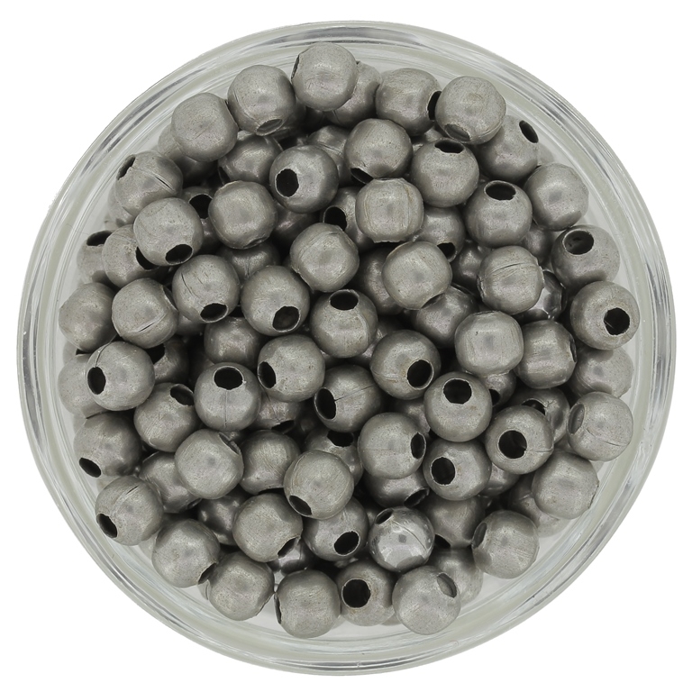 METAL BEADS FOR STRINGING - BALL - 5mm OXIDIZED - 250pcs. Hole-2.5mm