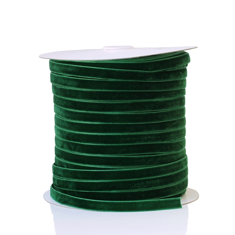 VELVET - 1.0cm GREEN  (DARK) 027 - 200yards (182m)