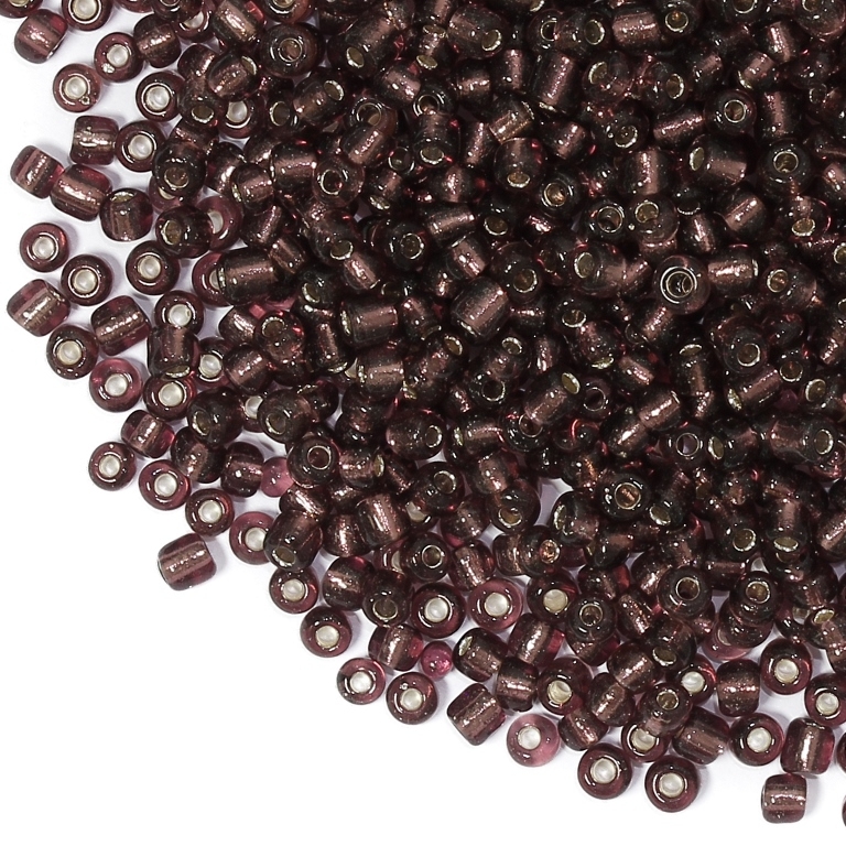 GLASS SEED BEADS - BALL 4mm - SILVER LINED - ROSE DUST 56 - 50g Hole-1.5mm