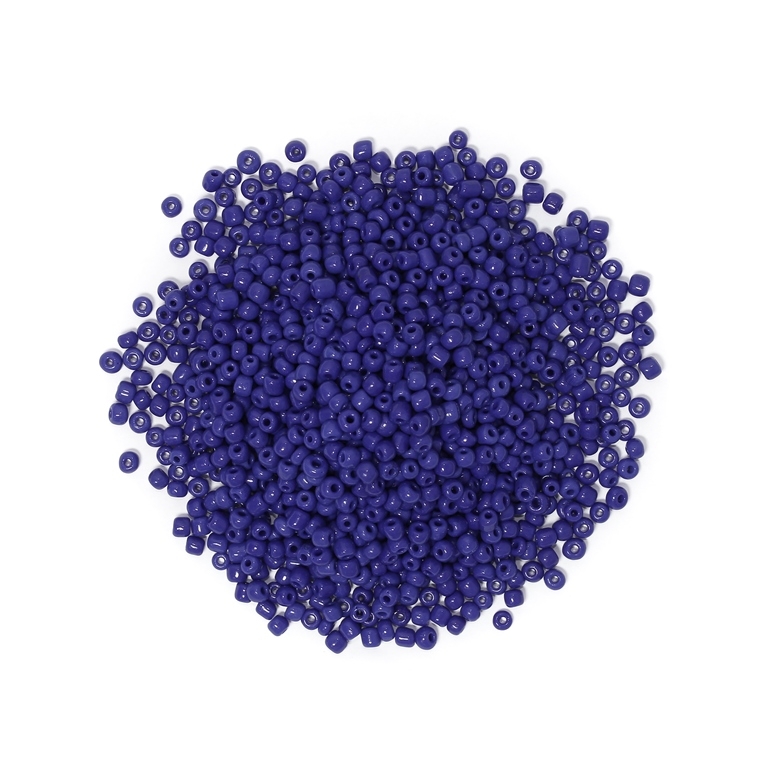 GLASS SEED BEADS - BALL 4mm - OPAQUE - BLUE (DARK) 48 - PACKAGE 450g Hole-1.5mm